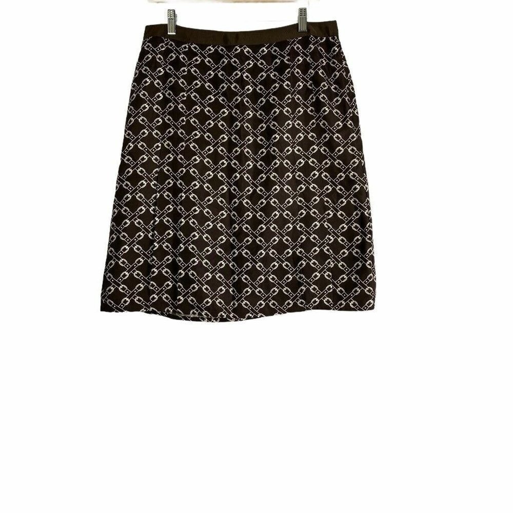 J.Crew Womens A Line Skirt Brown Geometric Lined‎ P
